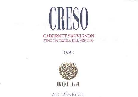 Creso Vino da Tavola Cabernet Sauvignon del Veneto 1993 - Bolla
